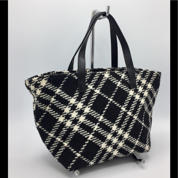 Burberry London Small Wool Check Purse Bag - Picture 16 of 17